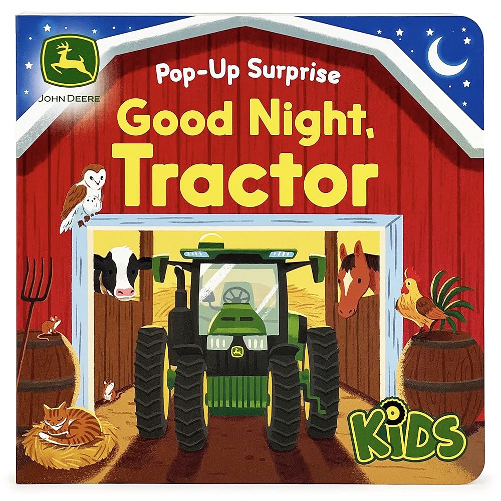 John Deere Kids Good Night Tractor on the Farm: Deluxe Lift-a-Flap & Pop-Up Surprise Board Book, Ages 2-6 cover image