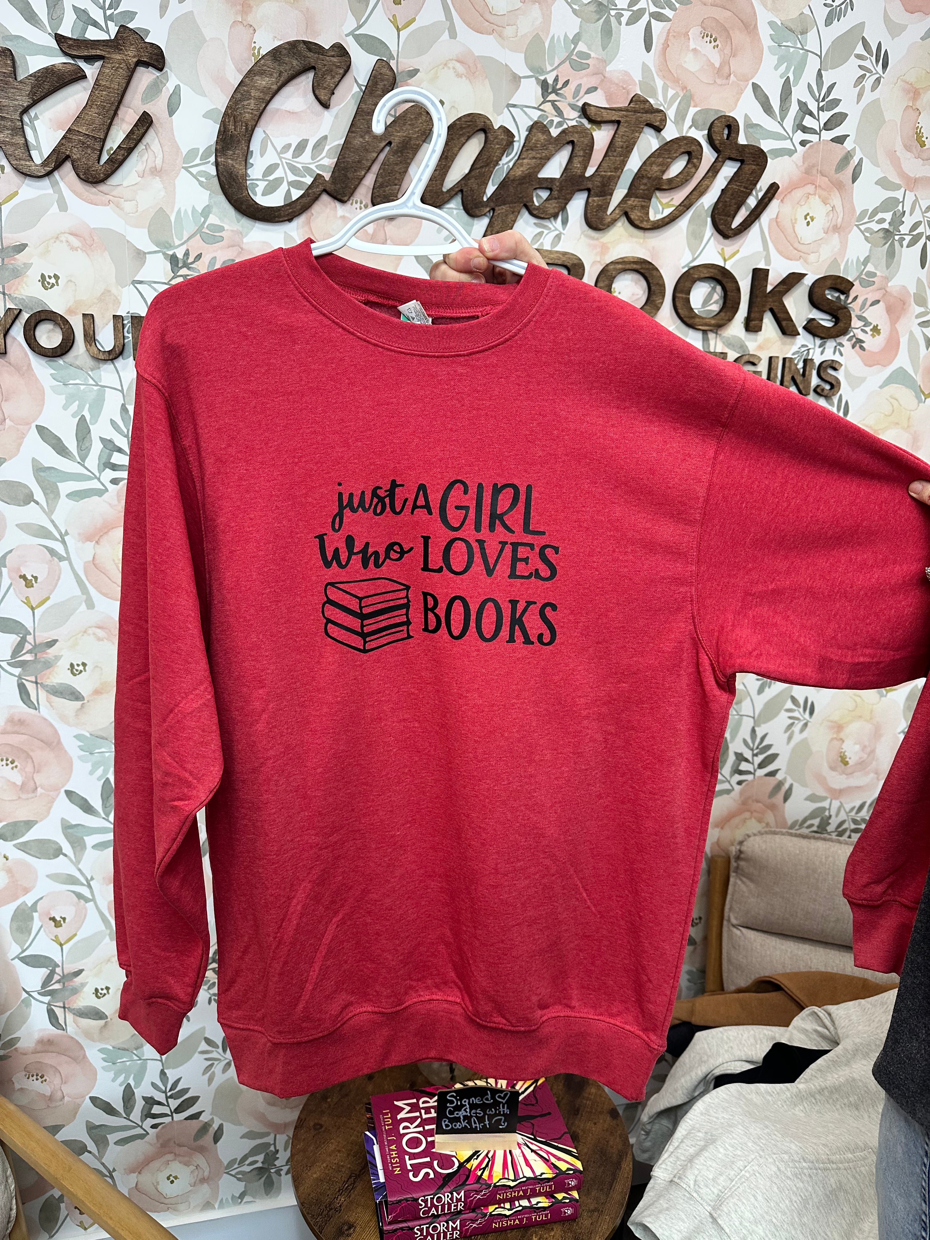 Just a Girl Crewneck Red