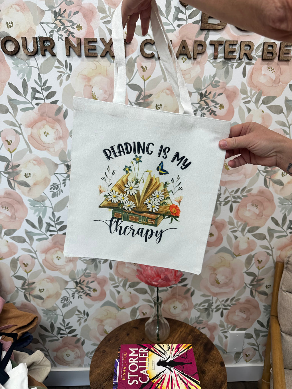 Reading is Therapy Tote Bag - Small
