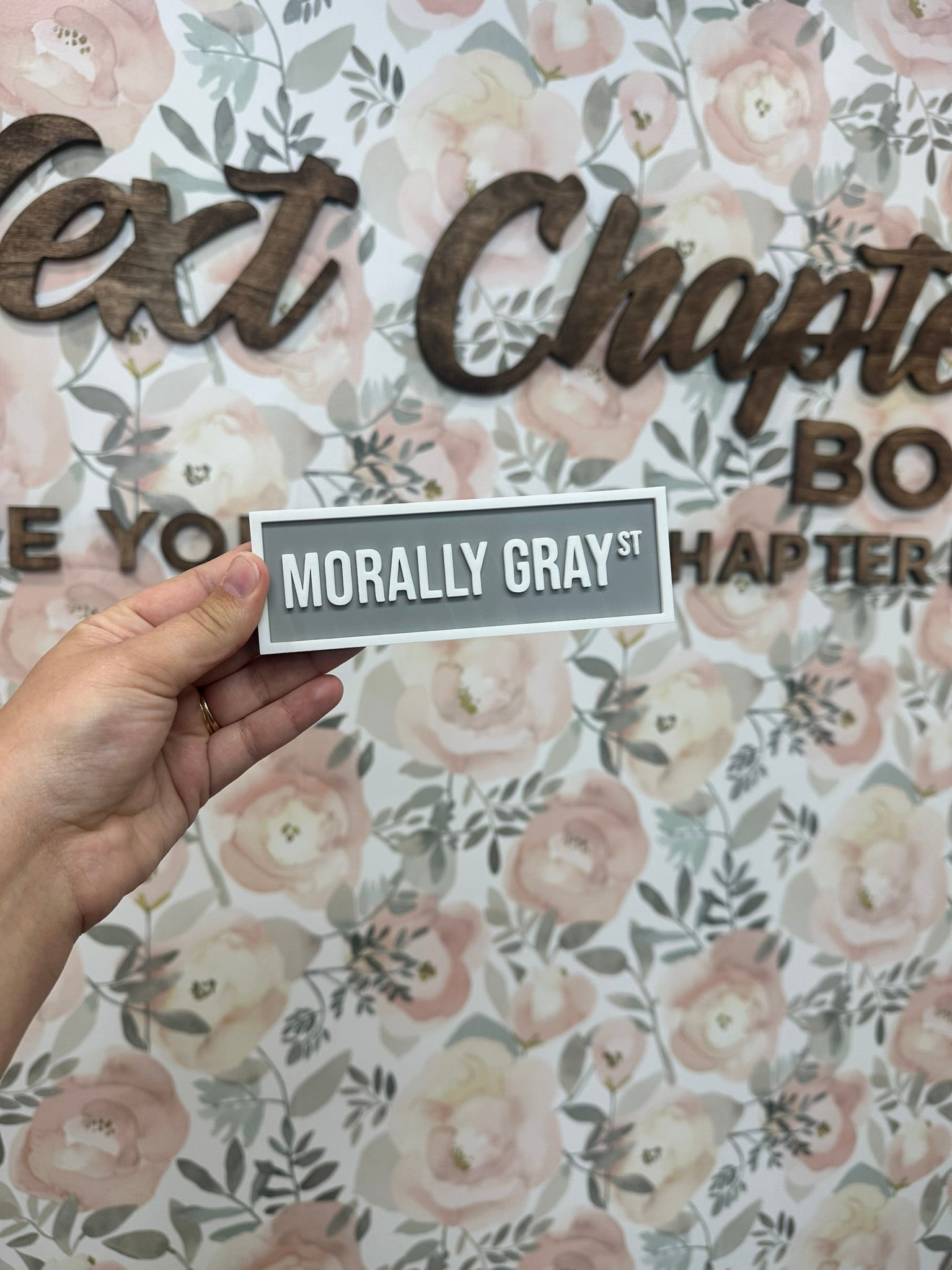 Morally Gray St Shelf Sign