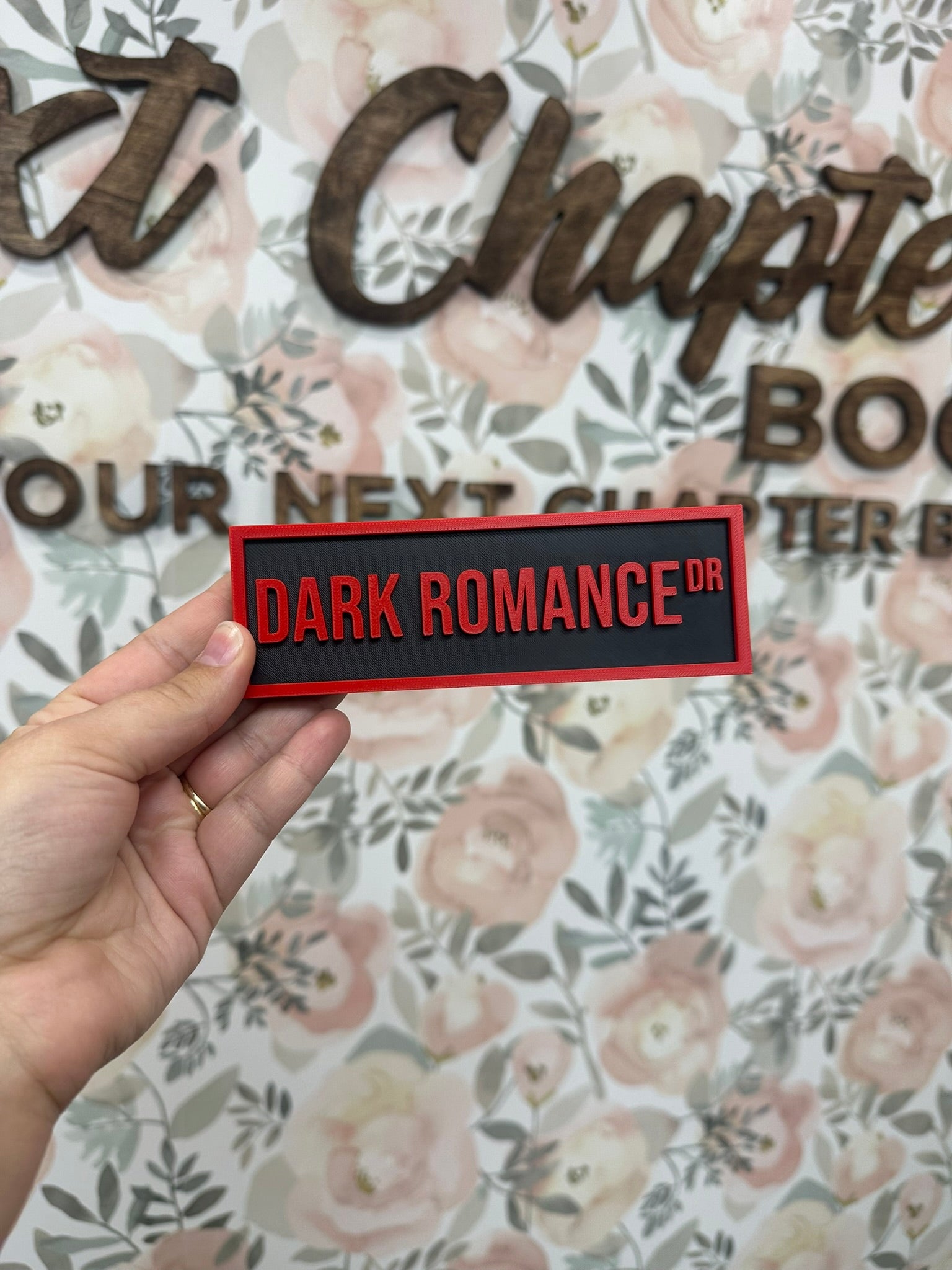 Dark Romance Dr Shelf Sign